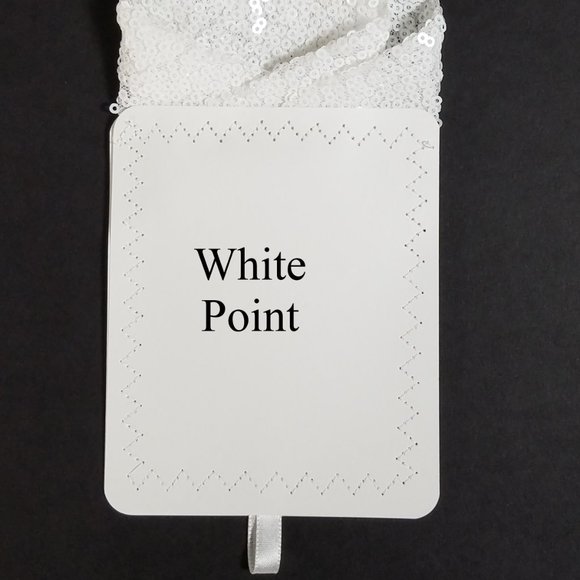 Men's Sequin Pre-Folded Pointed Pocket Square Insert - White - Picture 4 of 8